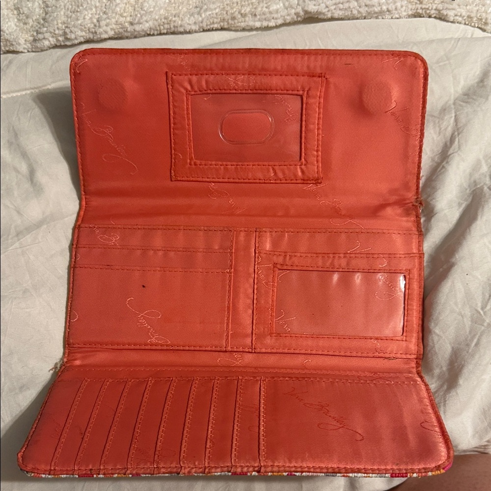 Vera Bradley Pink and Orange Striped Wallet - Picture 2 of 4